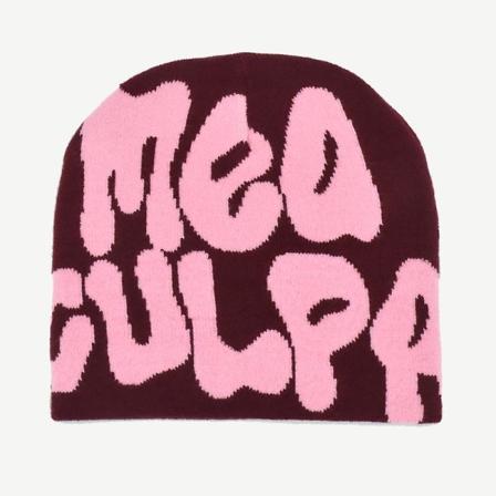 2023 Uudet Knitting Pipot Hattu Miesten Naiset Kappale Laadukas Cap Mea Culpa Y2k Lämmin muoti Hundred Take Cold Cap Naisten Hatut Wine Red Pink