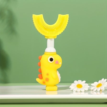 1-pak Dinosaur U-formet Silikone Tandbørste Alder 3-6