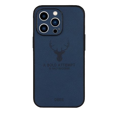 Fodral för iPhone16pro blått hjorthuvud skalpmönster fullt anti-fall