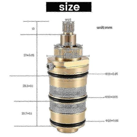 Korvaava messinkinen termostaattinen suihkusekoittimen venttiili ja korjaussarja, kylpyhuoneen veden lämpötilan säätöhana.