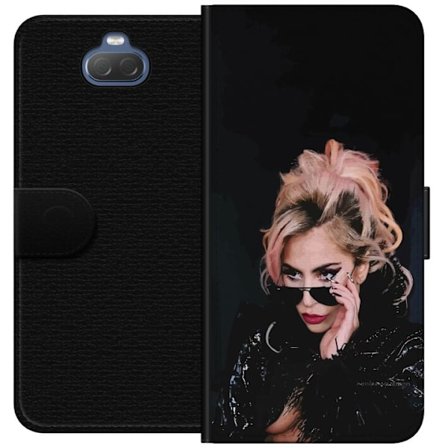 Kompatibelt Lommeboketui til Sony Xperia 10 Lady Gaga portrett med solbriller og dramatisk sminke i mørk glamorøs stil