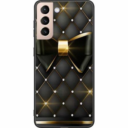 Samsung Galaxy S21 Svart Skal Gyllene Rosett