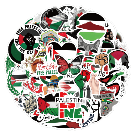60 Palestina-tarraa: Koristetarrat puhelimille, jääkaapeille, autoille, mukeille, matkalaukuille