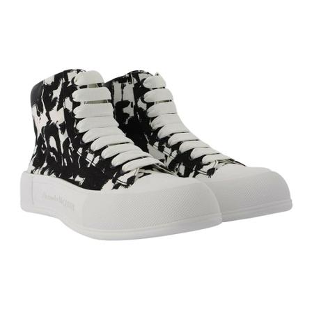 Alexander McQueen Deck Sneakers High in Leather , Wit , Heren , Maat: 42 EU