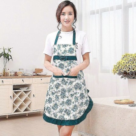 Köksförkläde kock kvinnor män förkläde spets rosett persika hud tyg