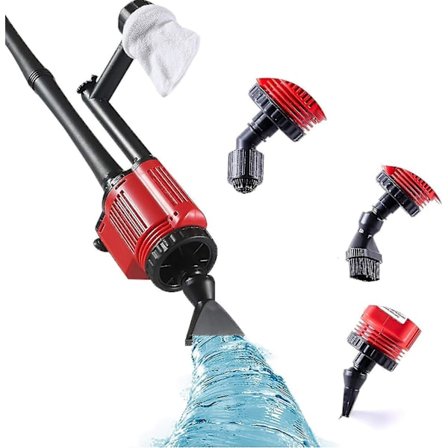 Opgraderet Elektrisk Grusrenser Akvarium, 6 I 1 Slamudtrækker, Akvariesifon, Vandskifter, Sandrenser, Vandgennemstrømning, Vandbruser, 18.5"-45.27"