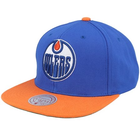 Mitchell & Ness - Azul snapback Gorra - Edmonton Oilers Team 2 Tone 2.0 Cap Navy/Orange Snapback @ Hatstore