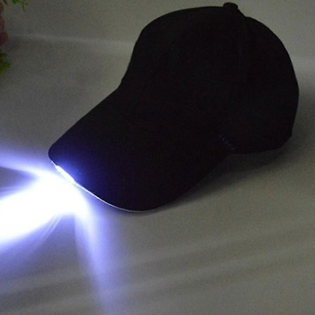 Unisex Baseball Cap med Pandelampe Lyse Led Lys Lommelygte Fiskehat-Perfekt