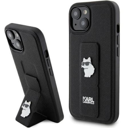Karl Lagerfeld iPhone 15 Mobilskal Gripstand Saffiano Choupette