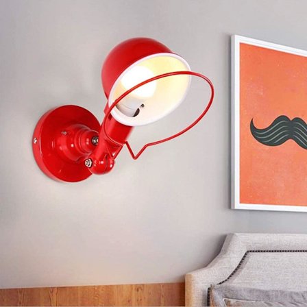 Vegglampe vegglampe teleskopisk enkel vippebryter veggstudie levende ro