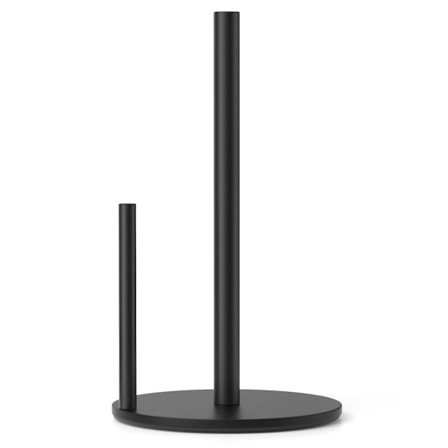 Sort papirhåndklædeholder, premium køkkenrulleholder i rustfrit stål, bordplade rulleorganisator med vægtet base.