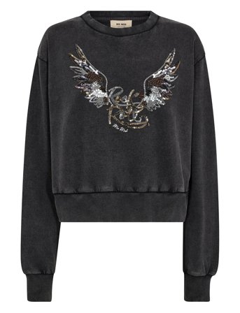 Mmcosette O-Ls Deco Sweatshirt Black MOS MOSH