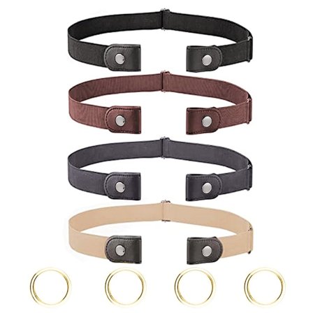 Usynligt elastisk bælte uden spænde 4-pak