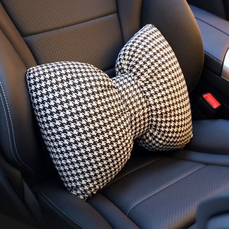 Svart og hvitt rutete retro bil korsryggstøtte pute midjestøtte bilpute egnet for kjøring