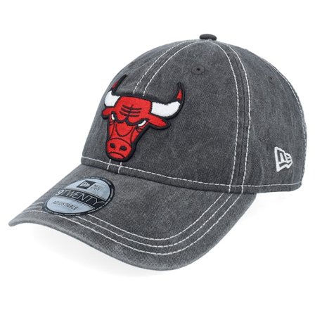 New Era - Chicago Bulls Washed Contrast 9TWENTY Black Dad Cap Unconstructed Black Cap - NBA @ Hatstore