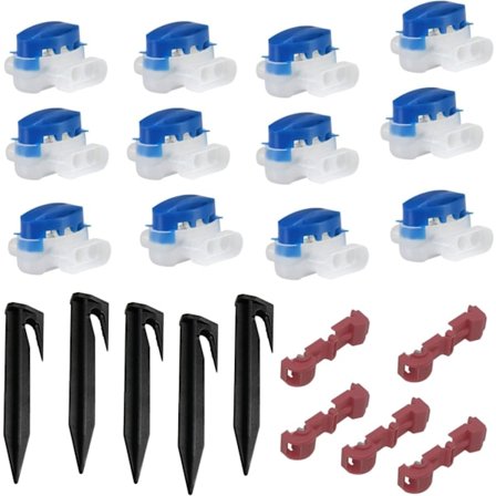 22 stk Kabelkobling Jordingskrok og Ledningsklemme, Robotgressklipper Kabelkobling Tilbehør, Vanntett Kobling 314