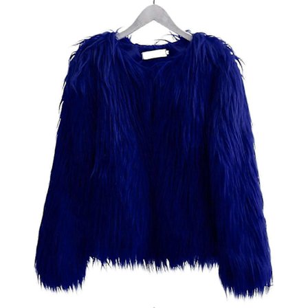 Vinter Dame Faux Pels Frakke Blød Varm Kort Jakke til Date Hverdagsbrug