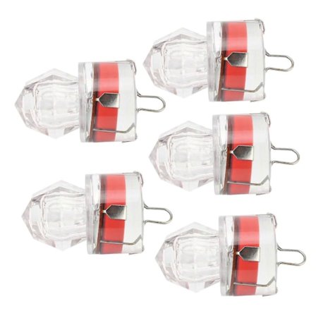 Fiskesluk LED Diamantformet Lys - 5 Stk Rødt Blinkende Bass Sluk Auto Åpning Korrosjonsbestandighet