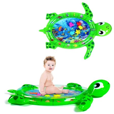 Uppblåsbar babylekmatta, vattenleksak för bebisar 3-12 månader, grön