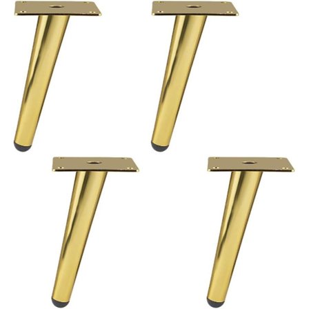 4 st möbelben, DIY möbel metallbord avsmalnande ben, möbelskåpsfötter soffben vinklade, för bord (10 cm)