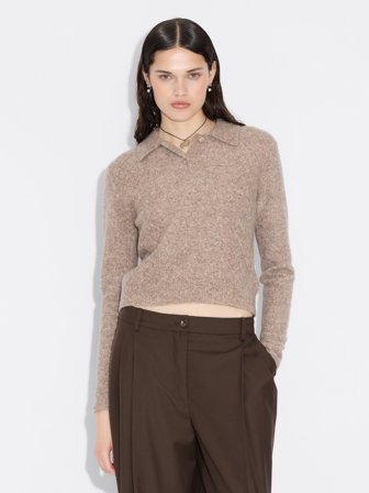 Holzweiler - Argyle Polo - Taupe - Womens - Medium