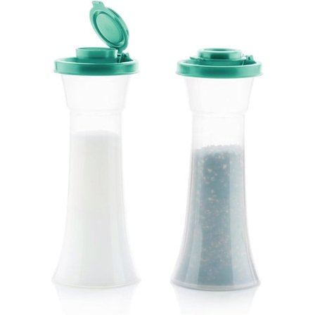 Salt og peber 2-delt shaker sæt, lufttætte låg, BPA-fri, tåler opvaskemaskine