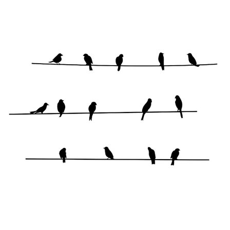 Fuglemønster Vegg Vindu Glass Klistremerke Fjernet DIY Veggkunst Dekor Klistremerker Veggmalerier for dekorasjon, 1 sett