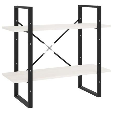 Vidaxl Bokhylla 2 Hyllplan Vit 80x30x70 Cm Massiv Furu Vit