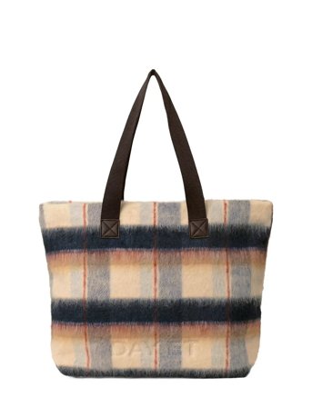 DAY ET Day Woolen Check Bag - Navy - ONE SIZE