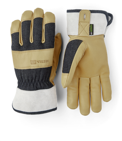 Hestra Job Classic Denim Puutarhakäsineet beige/harmaa 7, Vaatteet