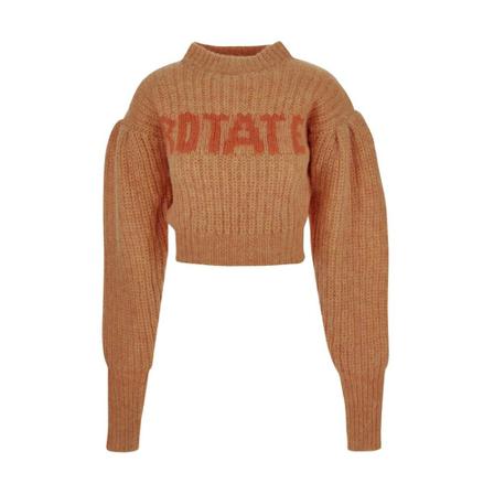 Rotate Birger Christensen Adley Logo Knit Jumper Orange, Dame Striktrøjer
