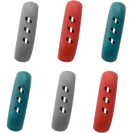 6 Pak Silikone Grydehåndtagsbeskyttere, Låghåndtagsbeskyttere, Håndtagsholder Grip Varmeisolerende Håndtagsbeskytter til Pande, Gryde (3 Farver)