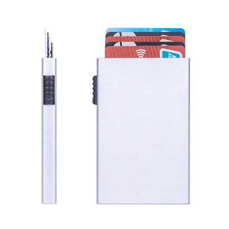 Magisk ID Bank Kreditkortshållare Smart Plånböcker Män Unisex ID-korthållare Fodral Metall Tunn Slim Pop Up Aluminium Minimalistisk Plånbok