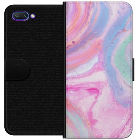 Yhteensopiva Lompakkokotelo Honor Honor 10 Abstrakti pastellin värinen marmoritaide, jossa on nestemäinen akryyli vaikutus pinkissä, sinisessä ja