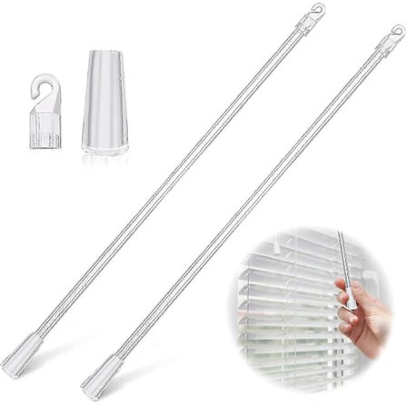 2 Stykker 30 cm Blind Wand Vertikale Persienner Reservedeler Klar Plast Blindåpner Lang Vinduspersiennepinne