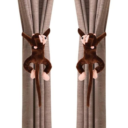1 par söta apa lång svans gardin upphängningar för barn rum gardin