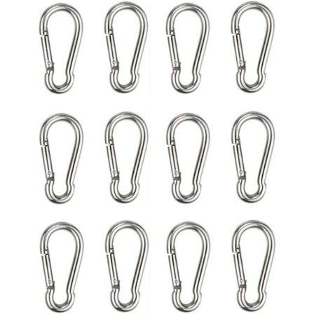 12 st snabblås karbinhake för tunga lyft, sport, låshundar, gunga