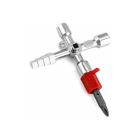 Fyrkantig nyckel, triangulär nyckel, huvudnyckel, 4-vägs multifunktionsnyckel för vanliga låssystem