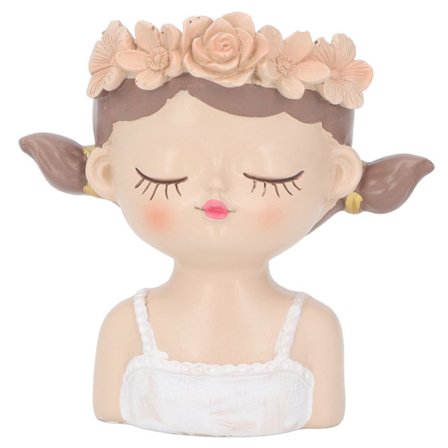 Pigeblomst Potte Sød Form Harpiks Ansigt Plantepotte Med Drænhul Til Sukkulenter Kaktus Indendørs Udendørs Dekoration