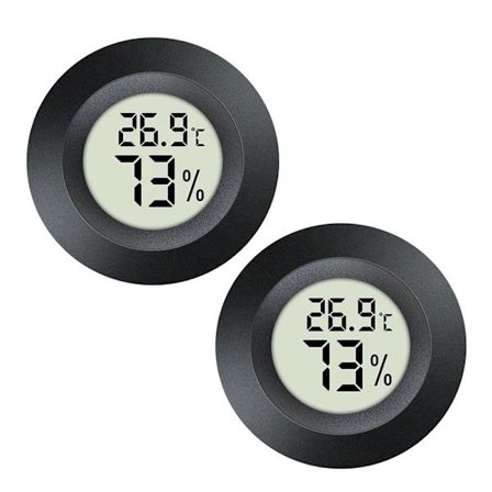 Digitalt Mini Hygrometer, Måler, Indendørs Termometer, Temperatur- og Fugtighedsmåler til Drivhus Luftfugter (Sort)