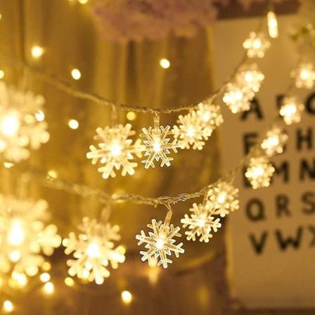 Varm Hvid Led Snefnug 6m 40 Til Have Juletræ Inde Udenfor Med Usb
