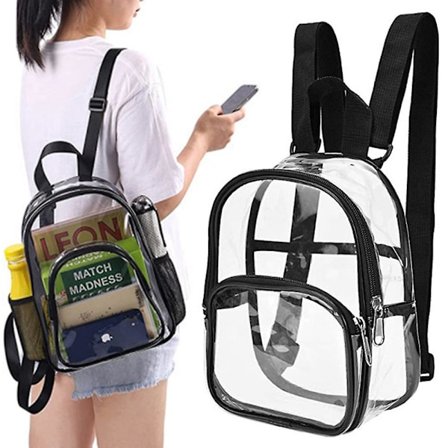 Gjennomsiktig ryggsekk godkjent for stadion, slitesterk gjennomsiktig miniryggsekk for konserter, festivaler og utendørsaktiviteter
