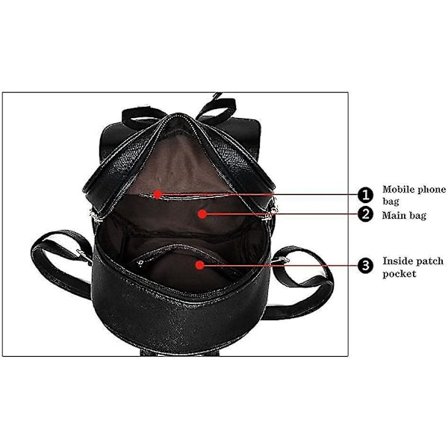 Jente Bowknot Lær Mini Ryggsekk Veske Skolesekk