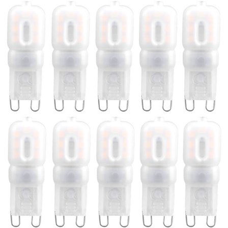 10 stk G9 1,5W LED-lamper 14 stk for hjemmetaklampe Varmhvit (230V)