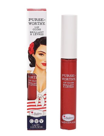 The Balm Purseworthy Lip Gloss Tote - Red - 8 ML