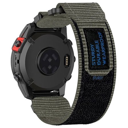 Nylonband med självhäftande remsa för Garmin Fenix 7X/7X Pro/Instinct 2X/Quickfit 26mm