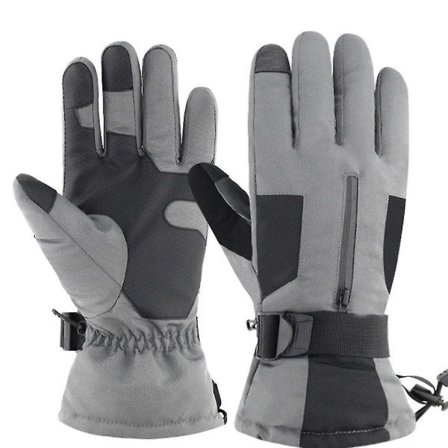 IC Vintervarme Skihansker Touchscreen-hansker Vanntett Sportshansker med Full Finger (Størrelse, Farge: M-Grå)