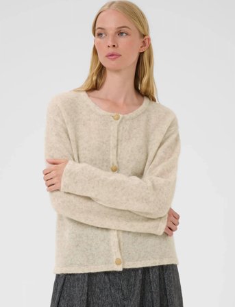 Karen By Simonsen Kbzelda Round Neck Cardigan - Cream - XL