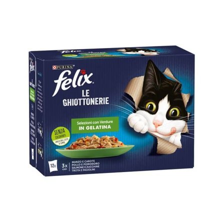 Purina Felix Le Ghiottonerie Manzo/Pollo /Salmone/Trota Con