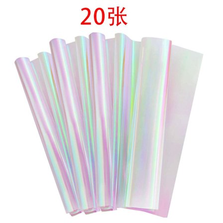 20 stycken 59 cm x 57 cm Cellofanpapper Iridescent Film Presentpapper Regnbåge Blomma Inpackningspaket